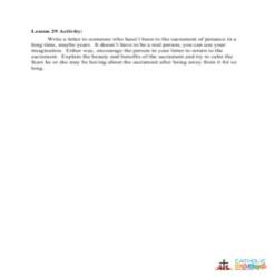 Penance -  Activity - Grades 3-5